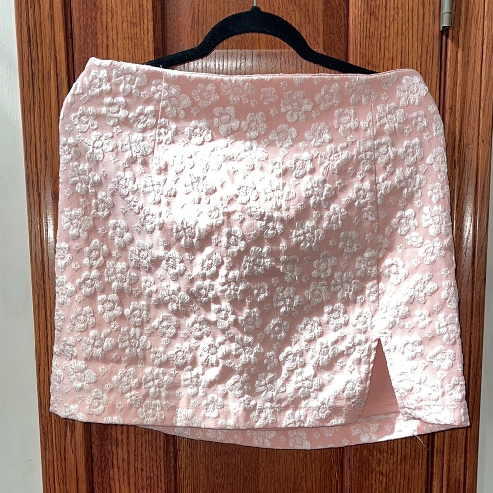 Pink Floral Mini Skirt